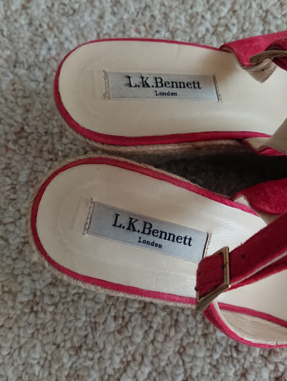 LK Bennett Bethany red Suede Pointed Slingback espadrille size 9 - Picture 8 of 13